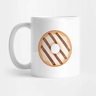 White Donut and Chocolate Stripes Mug